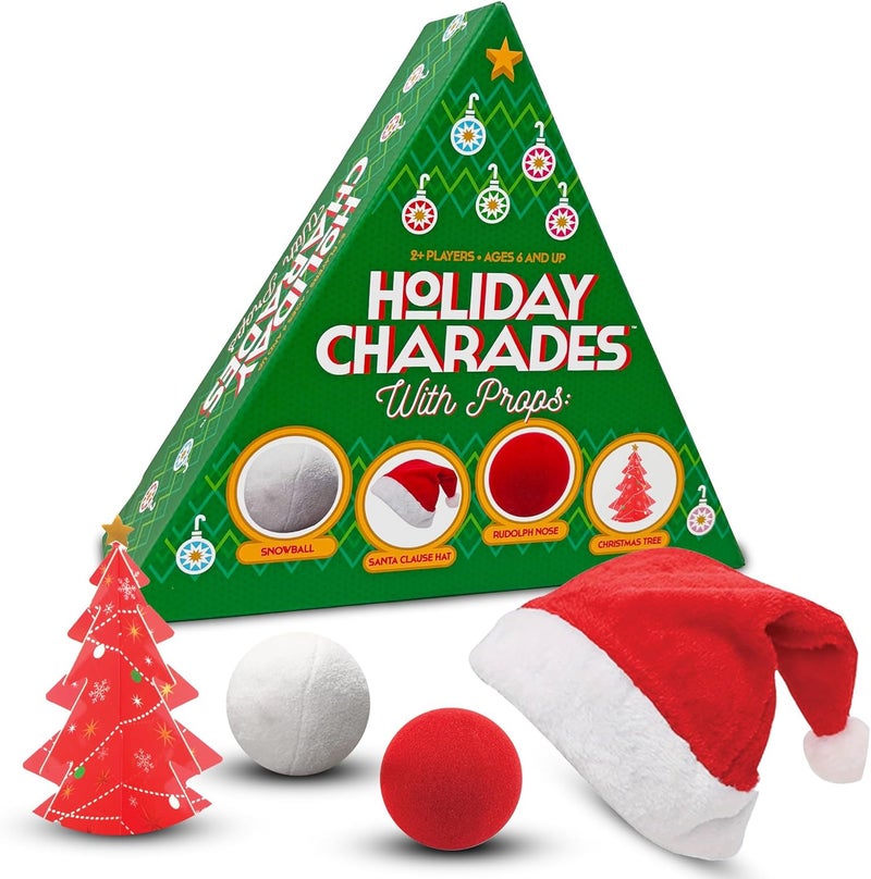 Project Genius : Holiday Charades - Game with Props, Includes 60 Christmas Themed Prompt Cards, Family Christmas Party Game, Adults Kids 6+, 2+ Players - Image 1